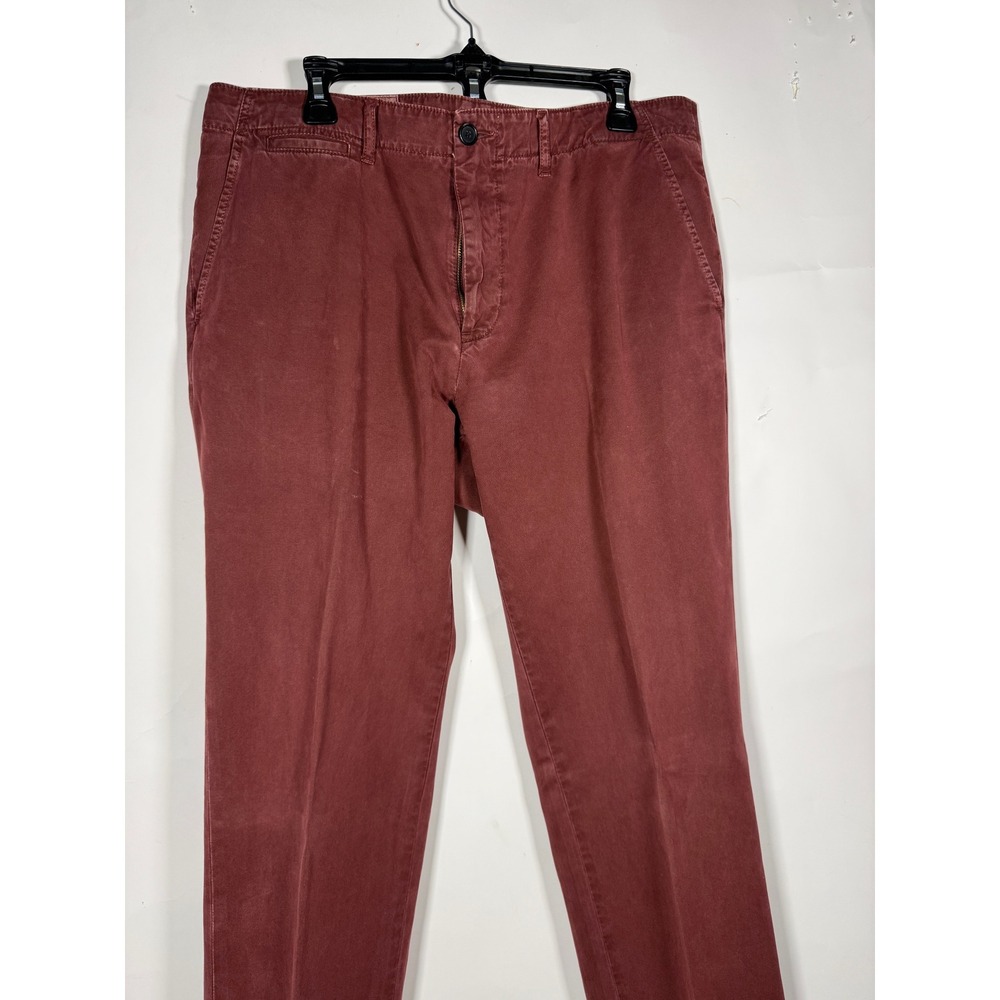 Billy Reid Mens 36 Chino Pants Burgundy Red Flat Front Cotton Trousers Peru